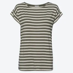 Damen NKD Damen-T-Shirt mit Glitzerstreifen
