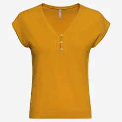 Damen NKD Damen-T-Shirt mit Knopfleiste