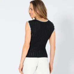 Damen NKD Damen-T-Shirt mit Kontrastkante