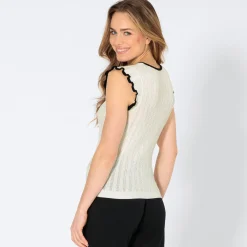 Damen NKD Damen-T-Shirt mit Kontrastkante