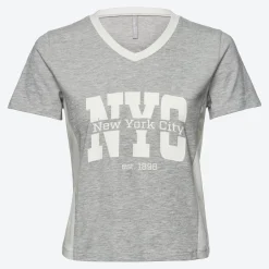 Damen NKD Damen-T-Shirt mit Kontraststreifen