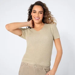 Damen NKD Damen-T-Shirt mit Lurex-Effektgarn