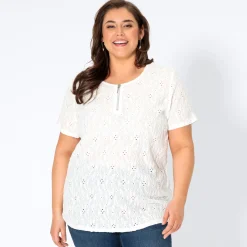 Damen NKD Damen-T-Shirt mit Reißverschluss, große Größen