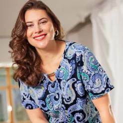 Damen NKD Damen-T-Shirt mit Rundhals, große Größen