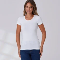 Damen NKD Damen-T-Shirt mit Rundhals-Ausschnitt