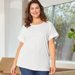 Damen NKD Damen-T-Shirt mit Rundhalsausschnitt, große Größen