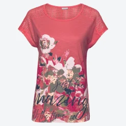 Damen NKD Damen-T-Shirt mit Spitzeneinsatz