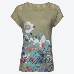 Damen NKD Damen-T-Shirt mit Spitzeneinsatz