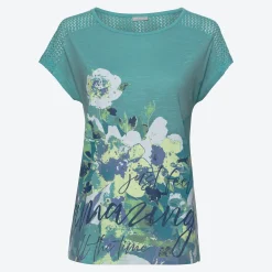 Damen NKD Damen-T-Shirt mit Spitzeneinsatz