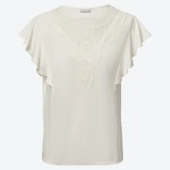Damen NKD Damen-T-Shirt mit Spitzeneinsatz