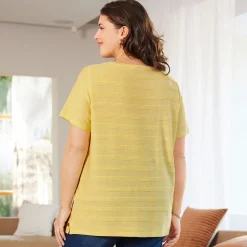 Damen NKD Damen-T-Shirt mit Struktur, große Größen