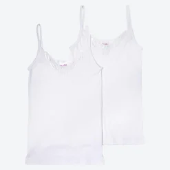 Damen NKD Damen-Unterhemd mit Batist-Design, 2er-Pack