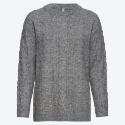 Damen NKD Damen-Zopfstrick-Pullover mit Rundhalsausschnitt