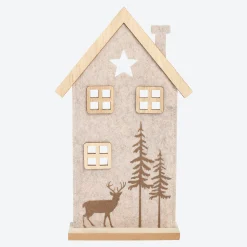 NKD Deko-Haus in winterlichem Design, ca. 4,5x13,5x28cm