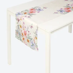 NKD Deko-Tischläufer mit Frühlingsblumen-Druck, ca. 40x140cm
