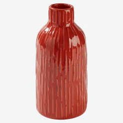 NKD Deko-Vase mit Struktur, ca. 10,5x10,5x22 cm