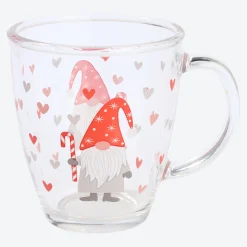 NKD Glas-Tasse mit Weihnachts-Design, ca. 360 ml