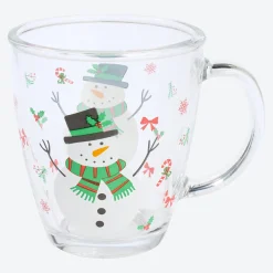 NKD Glas-Tasse mit Weihnachts-Design, ca. 360 ml