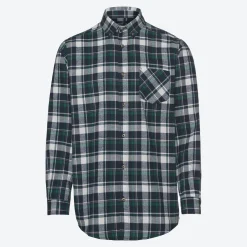 Herren NKD Herren-Langarm-Flanellhemd mit Kentkragen