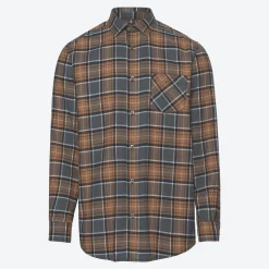 Herren NKD Herren-Langarm-Flanellhemd mit Kentkragen
