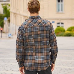 Herren NKD Herren-Langarm-Flanellhemd mit Kentkragen