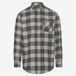 Herren NKD Herren-Langarm-Flanellhemd mit Kentkragen