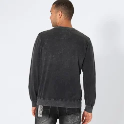 Herren NKD Herren-Sweatshirt im Acid-Washed-Design