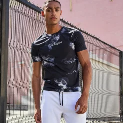 Herren NKD Herren-T-Shirt mit All-Over-Print