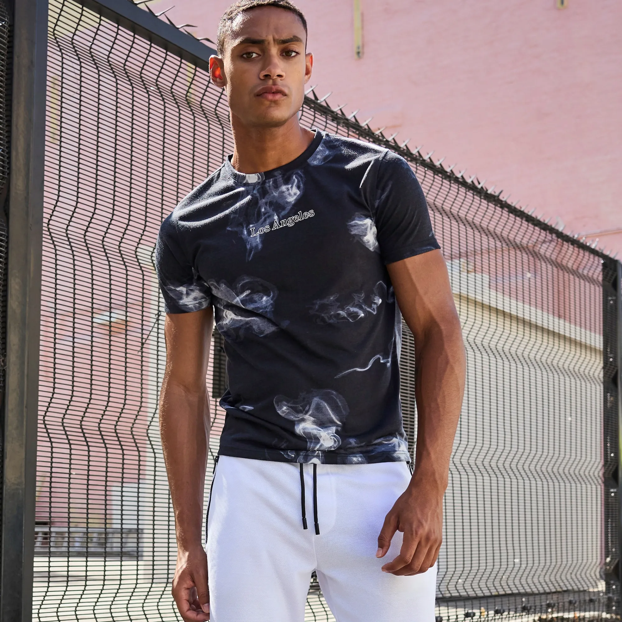 Herren NKD Herren-T-Shirt mit All-Over-Print
