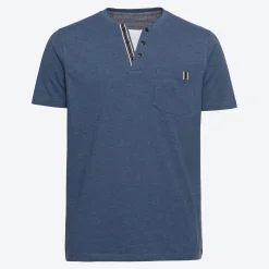 Herren NKD Herren-T-Shirt mit Henley-Kragen