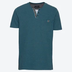 Herren NKD Herren-T-Shirt mit Henley-Kragen