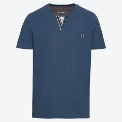 Herren NKD Herren-T-Shirt mit Henley-Kragen