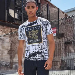 Herren NKD Herren-T-Shirt mit Rundhalsausschnitt