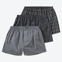 Herren NKD Herren-Webboxershorts in verschiedenen Designs, 3er-Pack