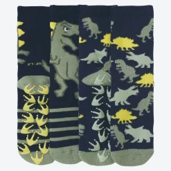Kinder NKD Kinder-Anti-Rutsch-Socken mit Dino-Motiv, 2er-Pack
