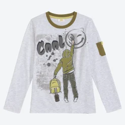 Kinder NKD Kinder-Jungen-Langarmshirt in Mélange-Optik