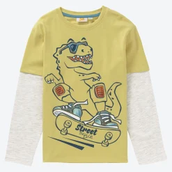 Kinder NKD Kinder-Jungen-Langarmshirt mit Dino-Motiv