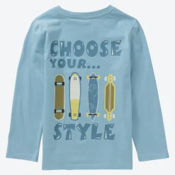 Kinder NKD Kinder-Jungen-Langarmshirt mit Skateboard-Motiven
