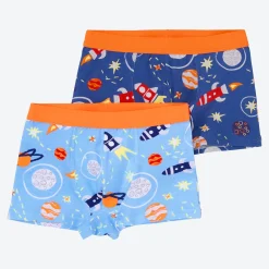 Kinder NKD Kinder-Jungen-Retroshorts mit Raketen-Motiven, 2er-Pack