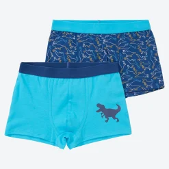 Kinder NKD Kinder-Jungen-Retroshorts mit Dino-Aufdruck, 2er-Pack