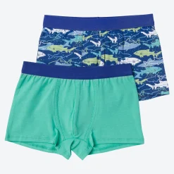 Kinder NKD Kinder-Jungen-Retroshorts mit Hai-Motiv, 2er-Pack