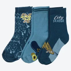 Kinder NKD Kinder-Jungen-Socken mit verschiedenen Designs, 3er-Pack