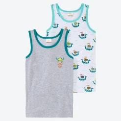 Kinder NKD Kinder-Jungen-Unterhemd mit Print, 2er-Pack