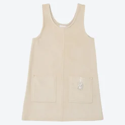Kinder NKD Kinder-Mädchen-Kleid aus Ripp-Velours