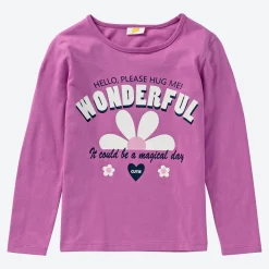 Kinder NKD Kinder-Mädchen-Langarmshirt mit Glitzer-Druck