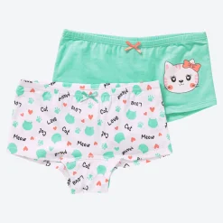 Kinder NKD Kinder-Mädchen-Panty mit Katzendruck, 2er-Pack