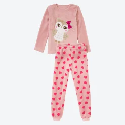 Kinder NKD Kinder-Mädchen-Pyjama aus Fleece, 2-teilig