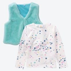 Kinder NKD Kinder-Mädchen-Set mit Weste und Langarmshirt, 2-teilig