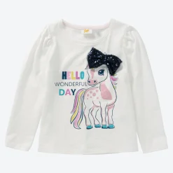 Kinder NKD Kinder-Mädchen-Shirt mit Pferdedruck