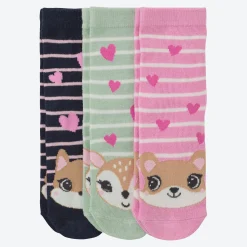 Kinder NKD Kinder-Mädchen-Socken mit verschiedenen Designs, 3er-Pack